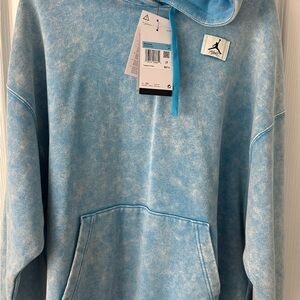 Nike Blue Hoodie Soft Cotton Blend Trendy Design